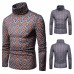 Men Colorful Geometric Patterns High Collar Pullovers