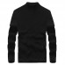 Mens 100  Cotton Casual Solid Color Cardigans High Collar Pullover Sweater