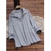 Pure Color Lapel Long Sleeve Causal Knit Sweaters