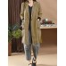 Womens Casual Loose Long Sleeve Cotton Trench Coats Cardigans