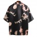 Mens Dragon Print Short Sleeve Pajamas Suit Sleepwear