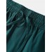 Mens 100  Cotton Solid Color Baggy Casual Drawstring Pants