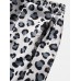 Mens Casual Animal Print Patchwork Elastic Waist Pants