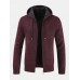 Men Plus Velvet Snowflake Cardigan Casual Hooded Collar Sweaters