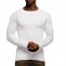 Mens Pleated Sleeve Casual Solid Color Warm Crew Neck Long Sleeve Knitted Sweaters