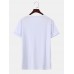 Men Mushroom Print Round Neck Hem Cuff Short Sleeve Casual T  Shirt