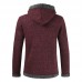 Mens Fashion Hooded Knitting Thickened Drawstring Casual Jacket