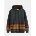 Mens Autumn Casual National Style Print Solid Color Long Sleeve Pullover Knitted Hoodie Sweaters