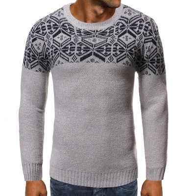 Men’s New Soft Snowflake Round Neck 3D Openwork Sweaters