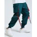 Mens Letter Tape Multi Pockets Fashion Pants