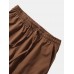 Mens Solid Color 100  Cotton Plain Casual Drawstring Pants